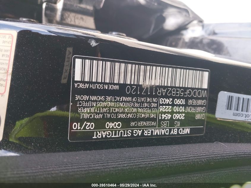 2010 Mercedes-Benz C 300 Luxury/Sport VIN: WDDGF5EB2AR117120 Lot: 39510464