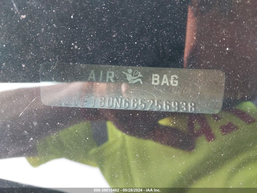 2006 Ford Mustang V6 VIN: 1ZVFT80N665256938 Lot: 39510482