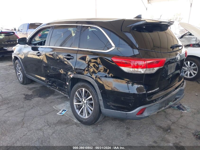 2019 Toyota Highlander Se/Xle VIN: 5TDKZRFH3KS560630 Lot: 39510502