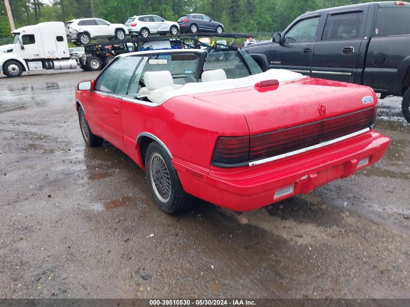 1991 Chrysler Lebaron VIN: 1C3XJ4530MG106973 Lot: 39510530