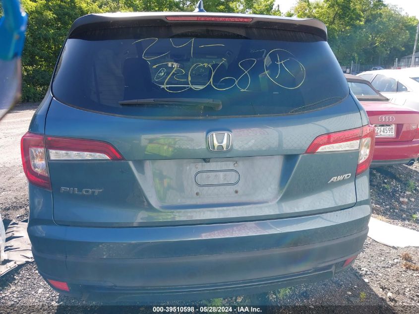 2019 Honda Pilot Lx VIN: 5FNYF6H15KB098951 Lot: 39510598