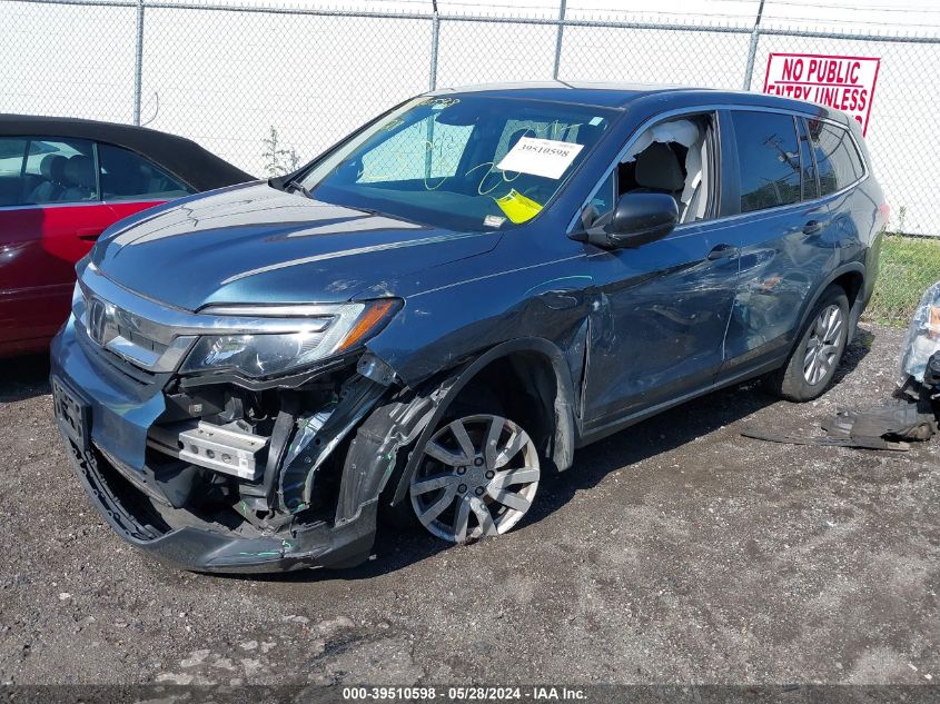 2019 Honda Pilot Lx VIN: 5FNYF6H15KB098951 Lot: 39510598