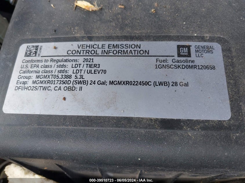 2021 Chevrolet Tahoe 2Wd Premier VIN: 1GNSCSKD0MR120658 Lot: 39510723