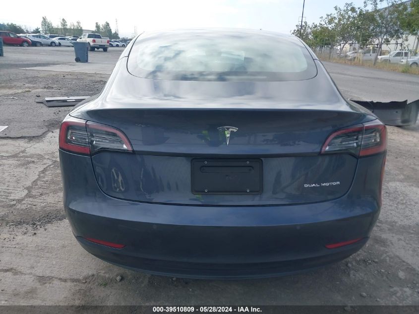 2022 Tesla Model 3 Long Range Dual Motor All-Wheel Drive VIN: 5YJ3E1EB1NF365004 Lot: 39510809