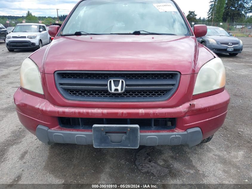 2005 Honda Pilot Ex-L VIN: 2HKYF187X5H546291 Lot: 39510910