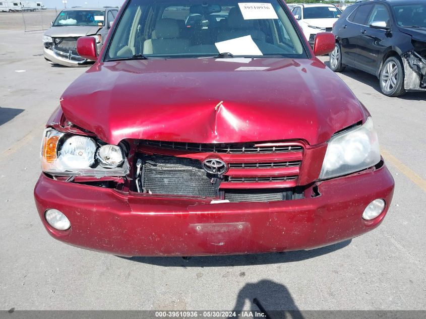 2003 Toyota Highlander Limited V6 VIN: JTEHF21AX30145471 Lot: 39510936