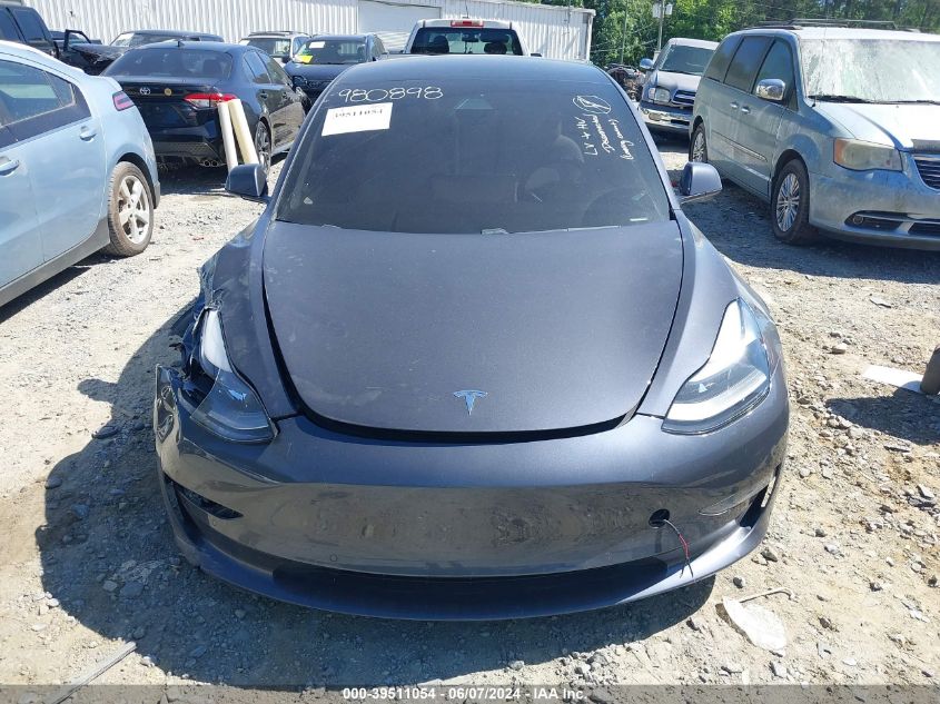 2021 Tesla Model 3 Performance Dual Motor All-Wheel Drive VIN: 5YJ3E1ECXMF980898 Lot: 39511054