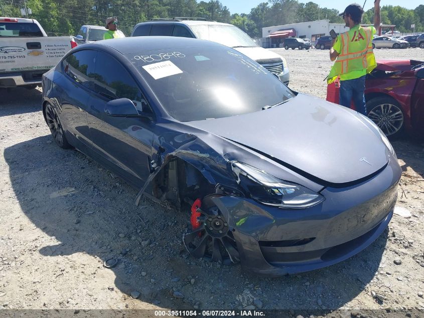 2021 Tesla Model 3 Performance Dual Motor All-Wheel Drive VIN: 5YJ3E1ECXMF980898 Lot: 39511054