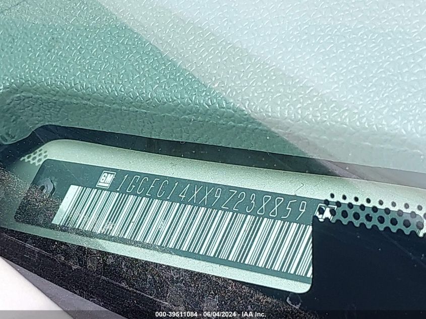 2009 Chevrolet Silverado 1500 Work Truck VIN: 1GCEC14XX9Z238859 Lot: 39511084