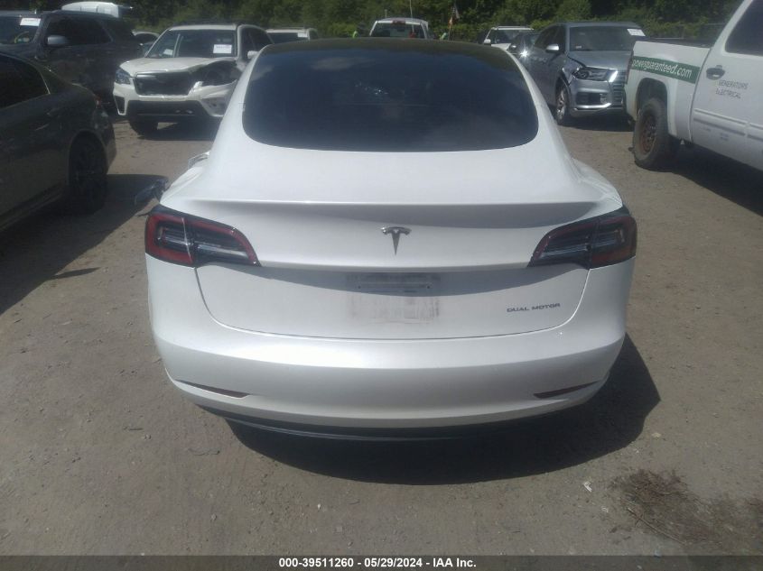 2021 Tesla Model 3 Long Range Dual Motor All-Wheel Drive VIN: 5YJ3E1EB5MF992741 Lot: 39511260