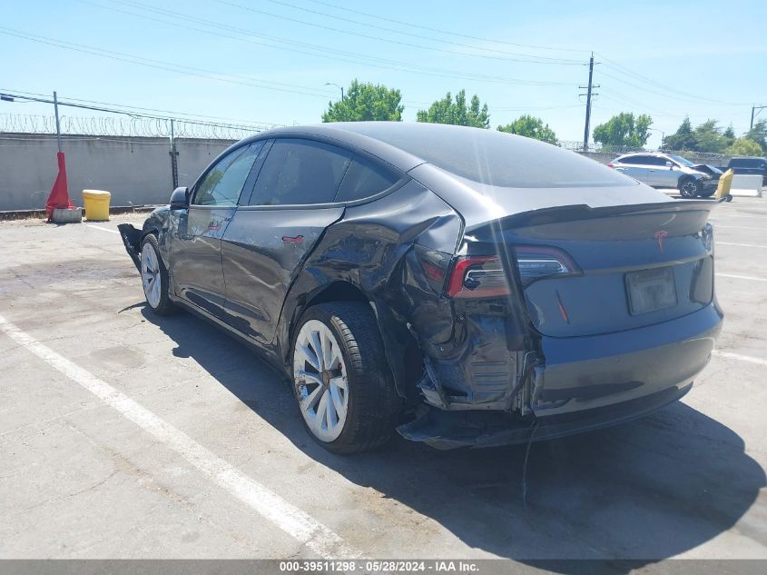 2021 Tesla Model 3 Standard Range Plus Rear-Wheel Drive VIN: 5YJ3E1EA1MF939185 Lot: 39511298