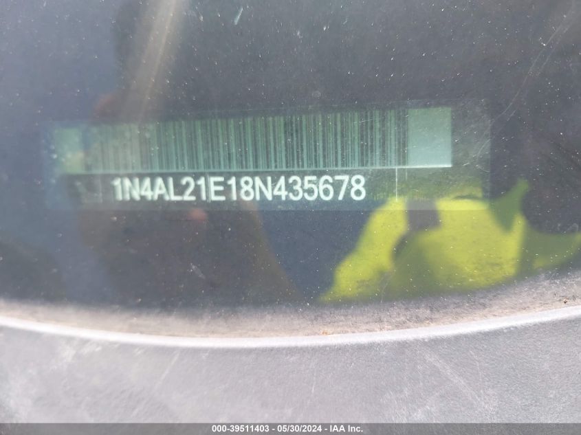 2008 Nissan Altima 2.5 S VIN: 1N4AL21E18N435678 Lot: 39511403