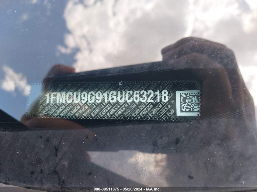 2016 Ford Escape Se VIN: 1FMCU9G91GUC63218 Lot: 39511875