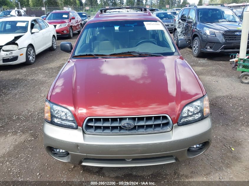 2004 Subaru Outback VIN: 4S3BH675X46623862 Lot: 39512200