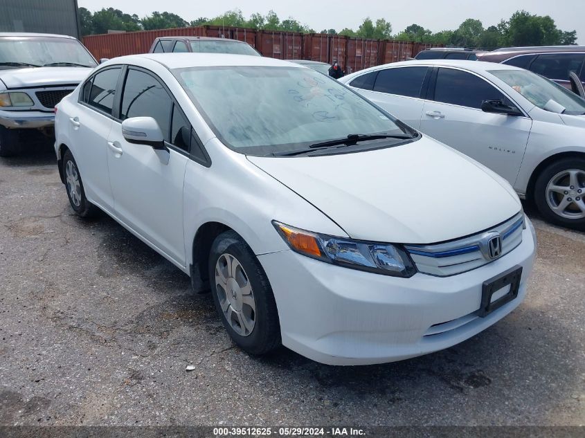 2012 Honda Civic Hybrid VIN: JHMFB4F2XCS007646 Lot: 39512625