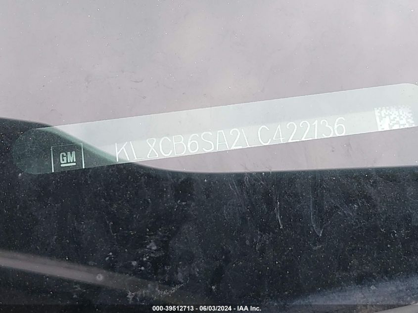 2020 Chevrolet Spark Fwd Ls Automatic VIN: KL8CB6SA2LC422136 Lot: 39512713