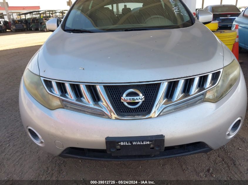 2009 Nissan Murano S VIN: JN8AZ18W79W201112 Lot: 39512725