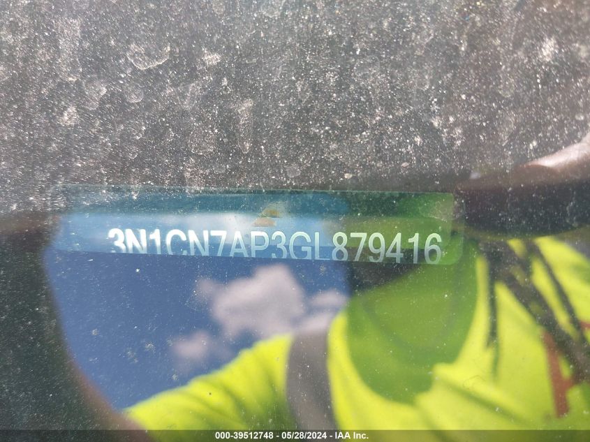 2016 NISSAN VERSA 1.6 S+ - 3N1CN7AP3GL879416
