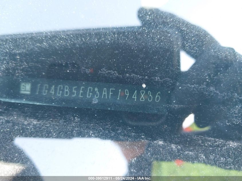 2010 Buick Lacrosse Cx VIN: 1G4GB5EG3AF194836 Lot: 39512911