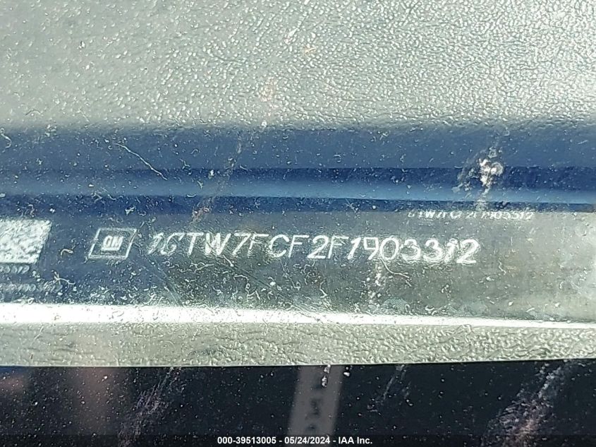 2015 GMC Savana 2500 Work Van VIN: 1GTW7FCF2F1903312 Lot: 39513005