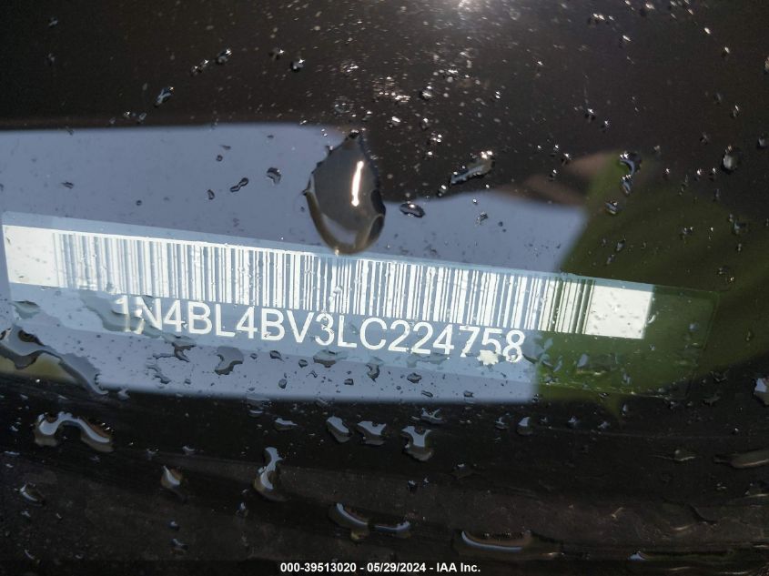 2020 Nissan Altima S Fwd VIN: 1N4BL4BV3LC224758 Lot: 39513020