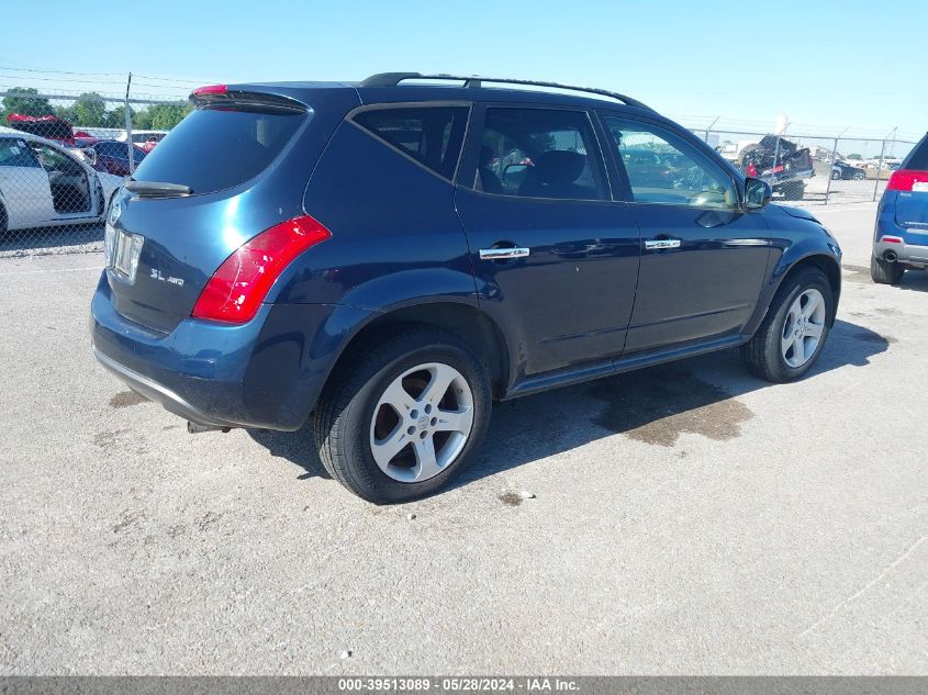 2003 Nissan Murano Sl VIN: JN8AZ08W73W225685 Lot: 39513089