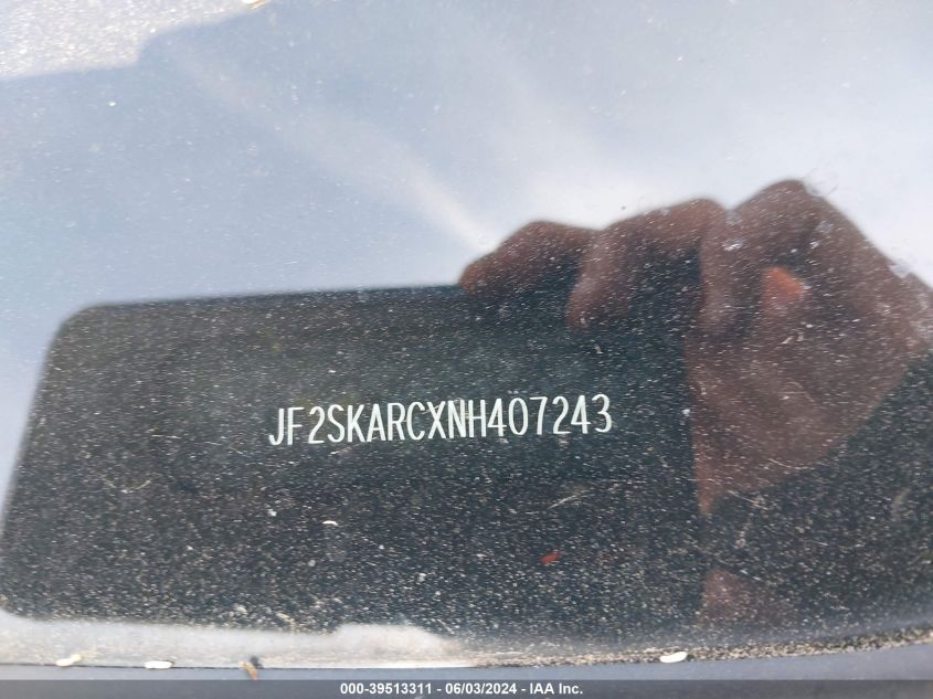 2022 Subaru Forester Touring VIN: JF2SKARCXNH407243 Lot: 39513311