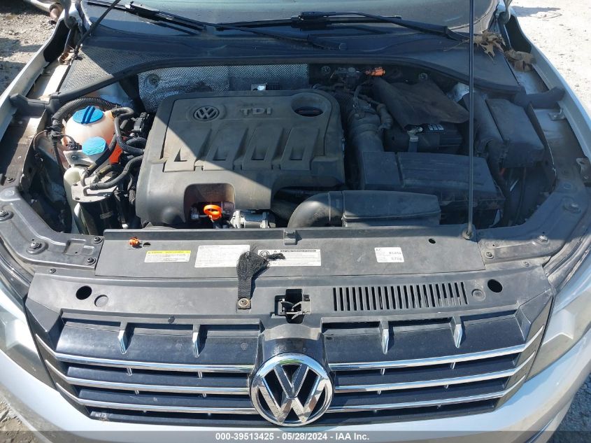 2013 Volkswagen Passat 2.0L Tdi Se VIN: 1VWBN7A3XDC054354 Lot: 39513425