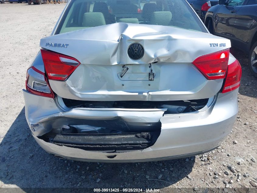2013 Volkswagen Passat 2.0L Tdi Se VIN: 1VWBN7A3XDC054354 Lot: 39513425