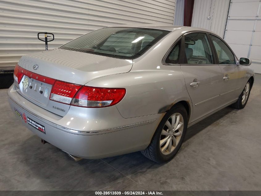 2006 Hyundai Azera Limited/Se VIN: KMHFC46F56A099126 Lot: 39513509