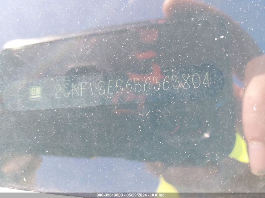 2011 Chevrolet Equinox Ls VIN: 2CNFLCEC6B6363804 Lot: 39513800