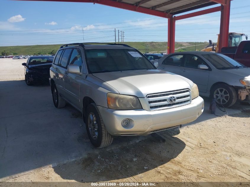 2004 Toyota Highlander V6 VIN: JTEGP21A740038257 Lot: 39513969