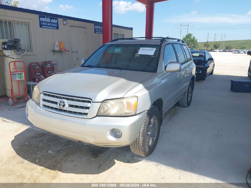 2004 Toyota Highlander V6 VIN: JTEGP21A740038257 Lot: 39513969