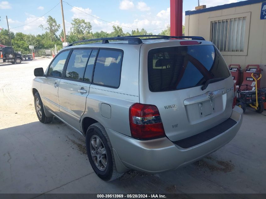 2004 Toyota Highlander V6 VIN: JTEGP21A740038257 Lot: 39513969