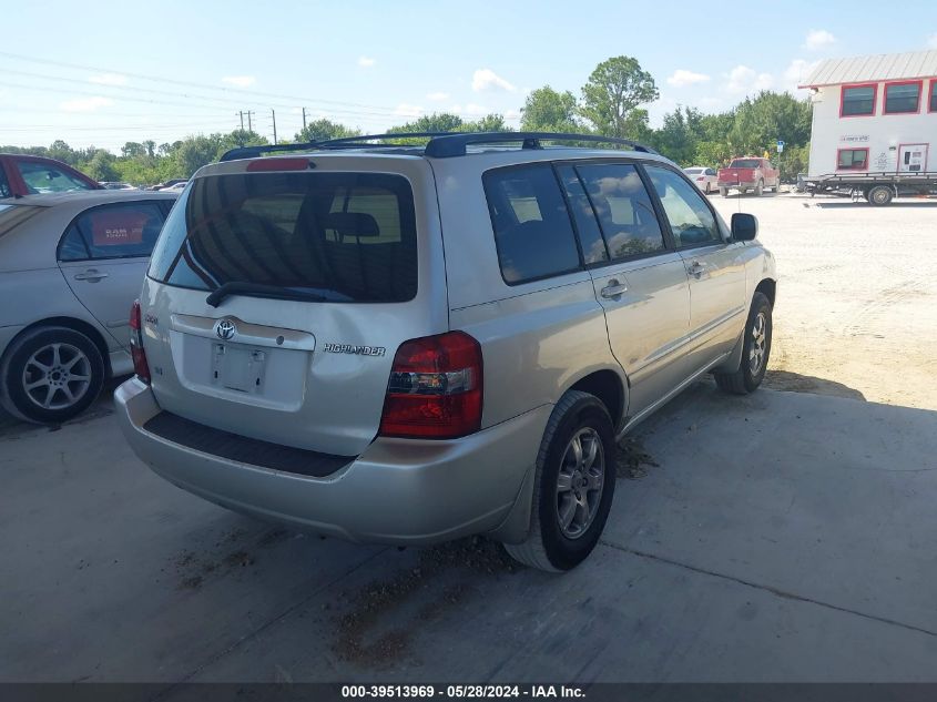 2004 Toyota Highlander V6 VIN: JTEGP21A740038257 Lot: 39513969