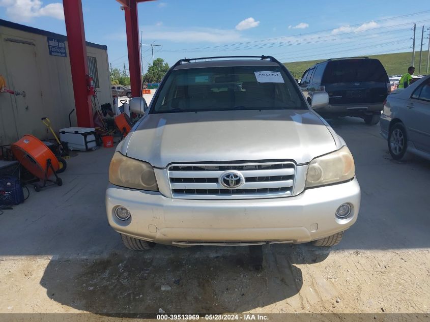 2004 Toyota Highlander V6 VIN: JTEGP21A740038257 Lot: 39513969