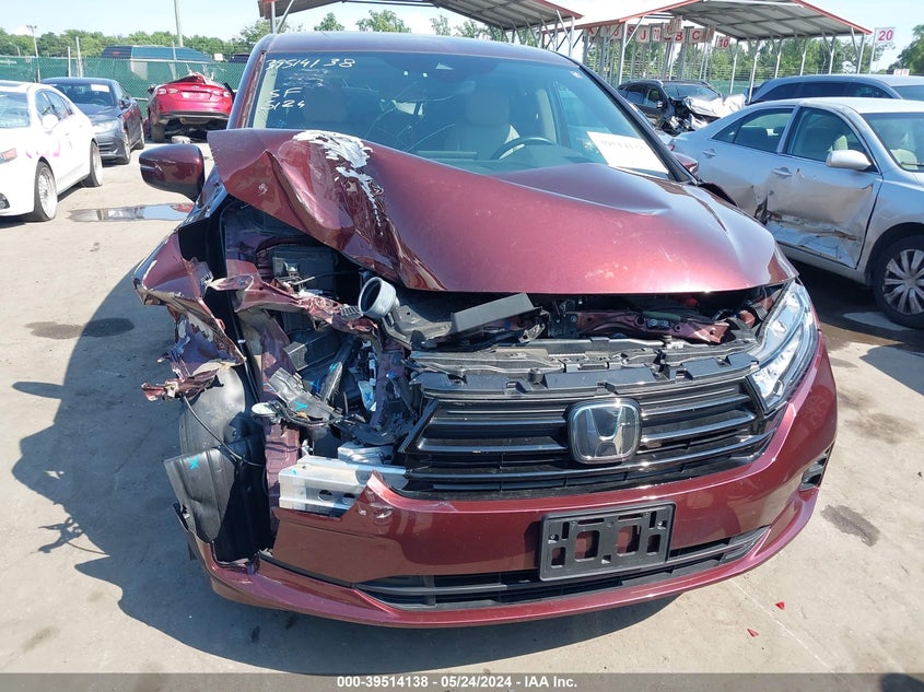 2021 Honda Odyssey Ex-L VIN: 5FNRL6H7XMB005197 Lot: 39514138