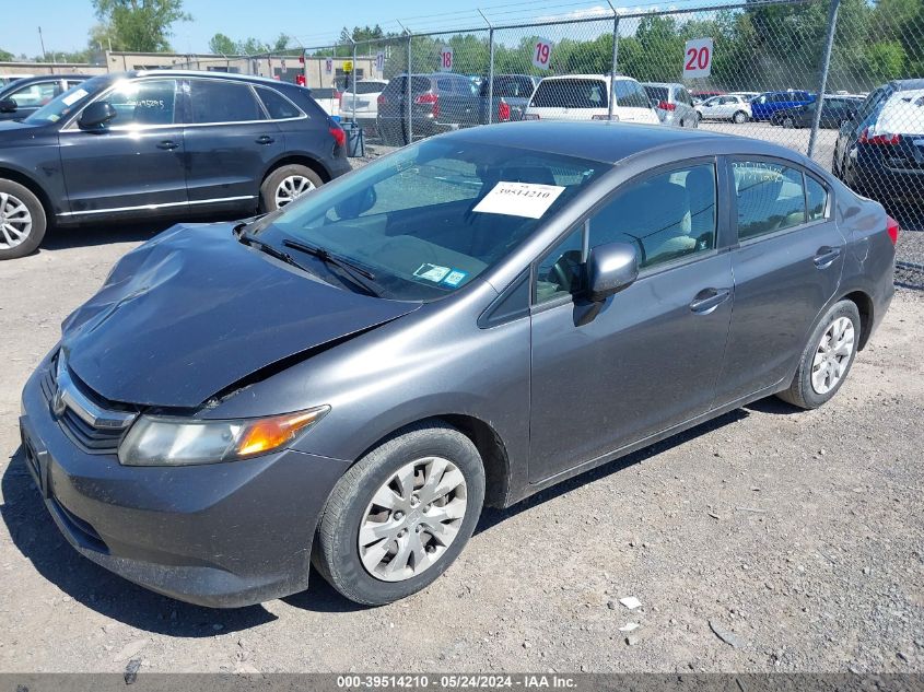 2012 Honda Civic Lx VIN: 19XFB2F51CE332673 Lot: 39514210