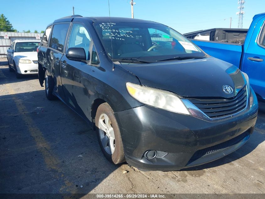 5TDKK3DC0CS256147 2012 Toyota Sienna Le V6 8 Passenger