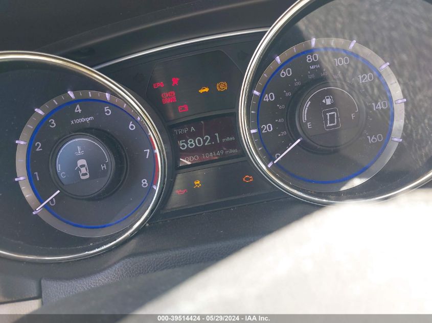 2013 Hyundai Sonata Gls VIN: 5NPEB4AC1DH559906 Lot: 39514424