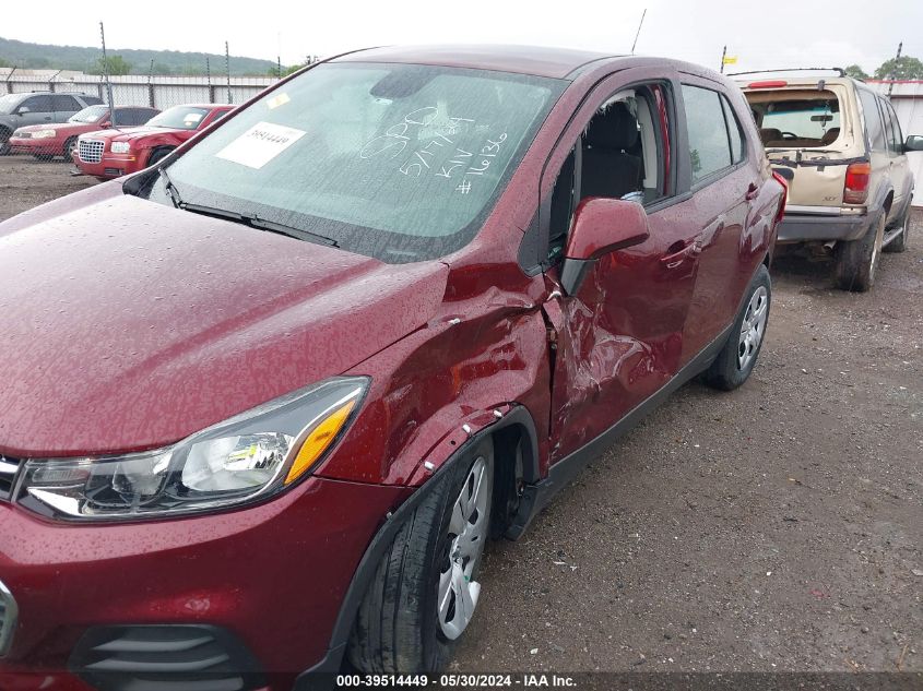 2017 Chevrolet Trax Ls VIN: 3GNCJKSB5HL145027 Lot: 39514449