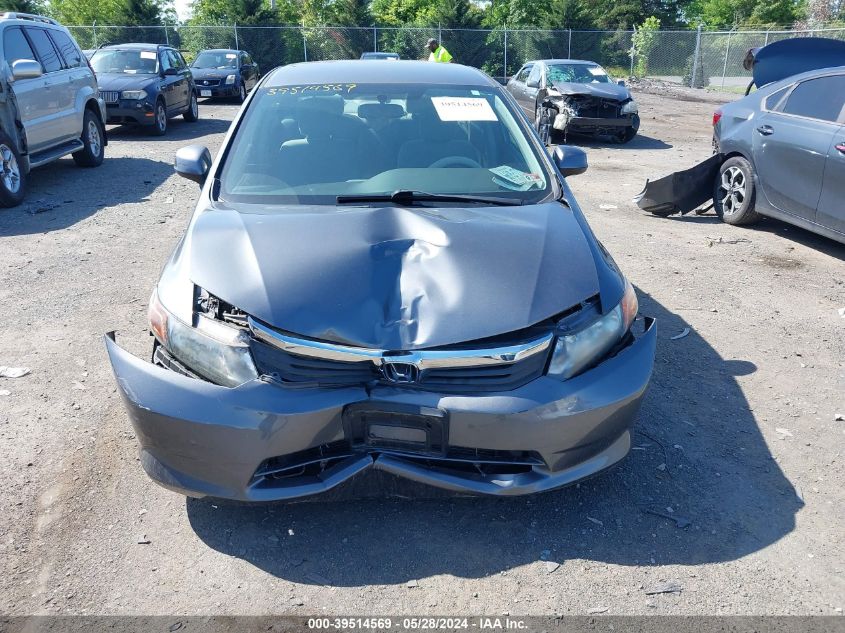 2012 Honda Civic Lx VIN: 19XFB2F53CE377498 Lot: 39514569