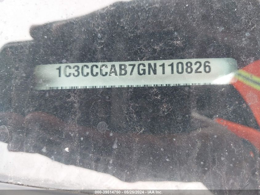 2016 Chrysler 200 Limited VIN: 1C3CCCAB7GN110826 Lot: 39514750