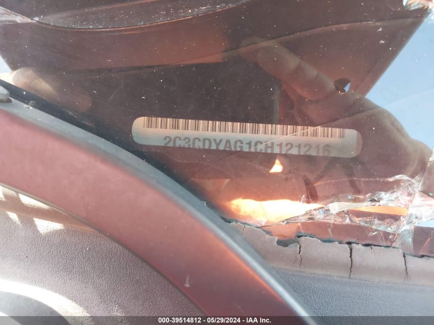 2012 Dodge Challenger Sxt VIN: 2C3CDYAG1CH121216 Lot: 39514812