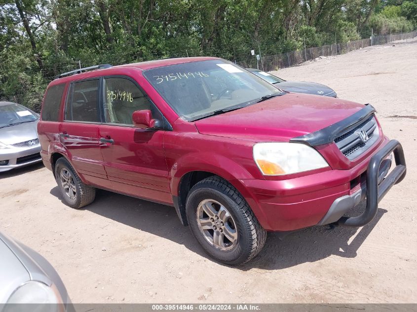 2005 Honda Pilot Ex-L VIN: 2HKYF18745H500195 Lot: 39514946