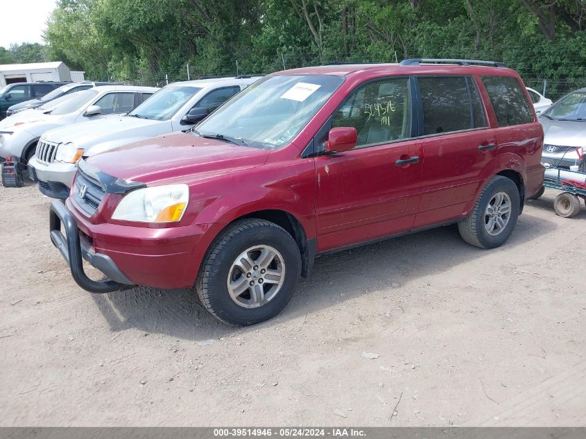 2005 Honda Pilot Ex-L VIN: 2HKYF18745H500195 Lot: 39514946