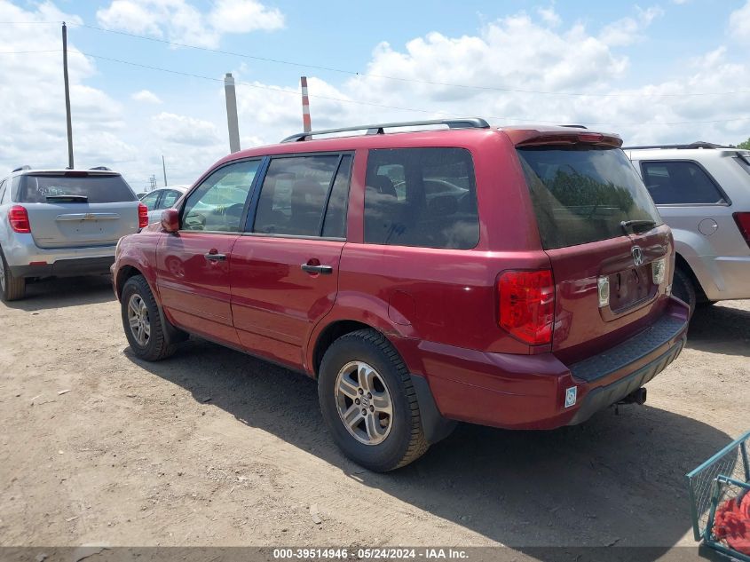 2005 Honda Pilot Ex-L VIN: 2HKYF18745H500195 Lot: 39514946