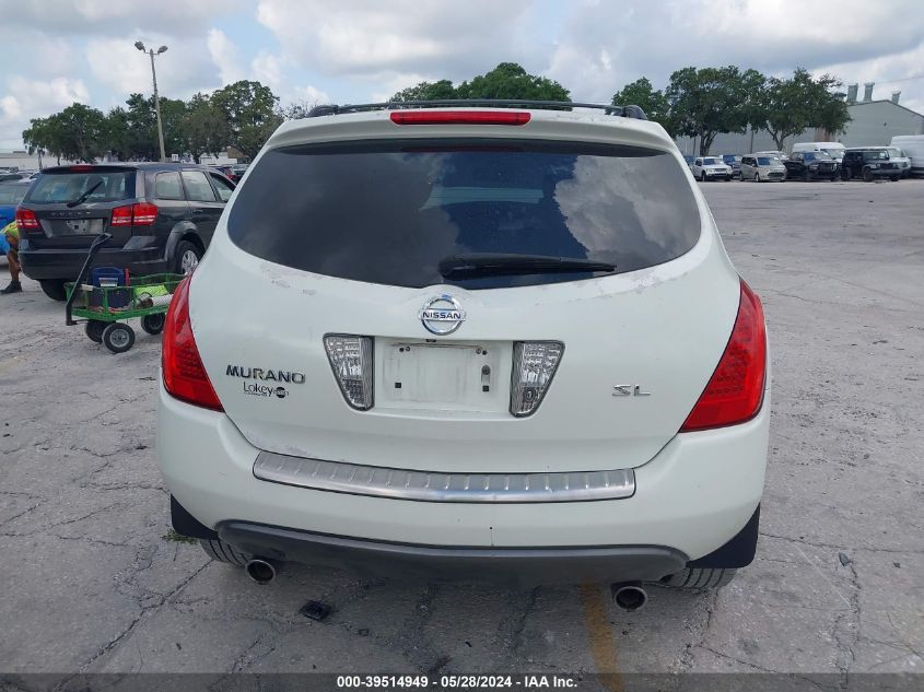 2007 Nissan Murano Sl/Se/S VIN: JN8AZ08T57W510025 Lot: 39514949