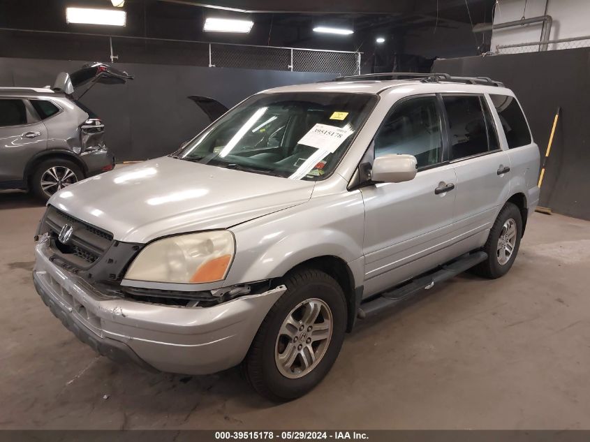 2005 Honda Pilot Ex-L VIN: 5FNYF18505B017588 Lot: 39515178