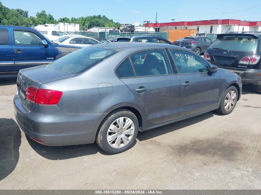 2012 Volkswagen Jetta 2.0L S VIN: 3VW2K7AJ2CM394313 Lot: 39515200